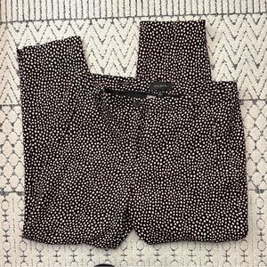 Talbots Black and Pink Polka Dot ankle pant Size 10